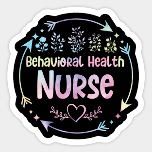 Behavioral Health Nurse cute floral watercolor Sticker